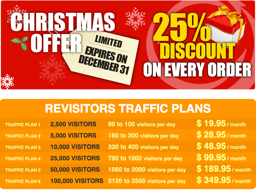 Revisitors - Free Traffic Christmas Sale