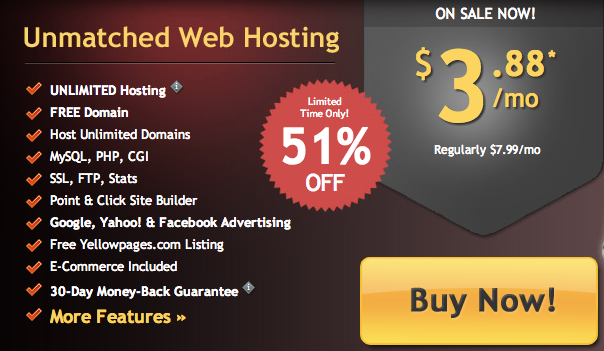 PowWeb Hosting Sale $3.88/mo