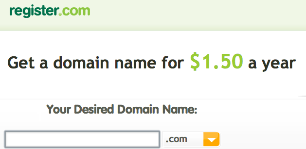 Register.com $1.50 Domain Name Sale