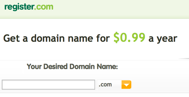 Register.com $0.99 Domain Names