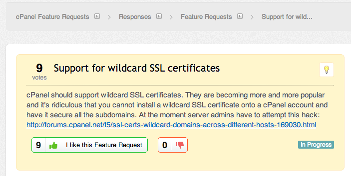cPanel Announces Support for Wildcard SSL