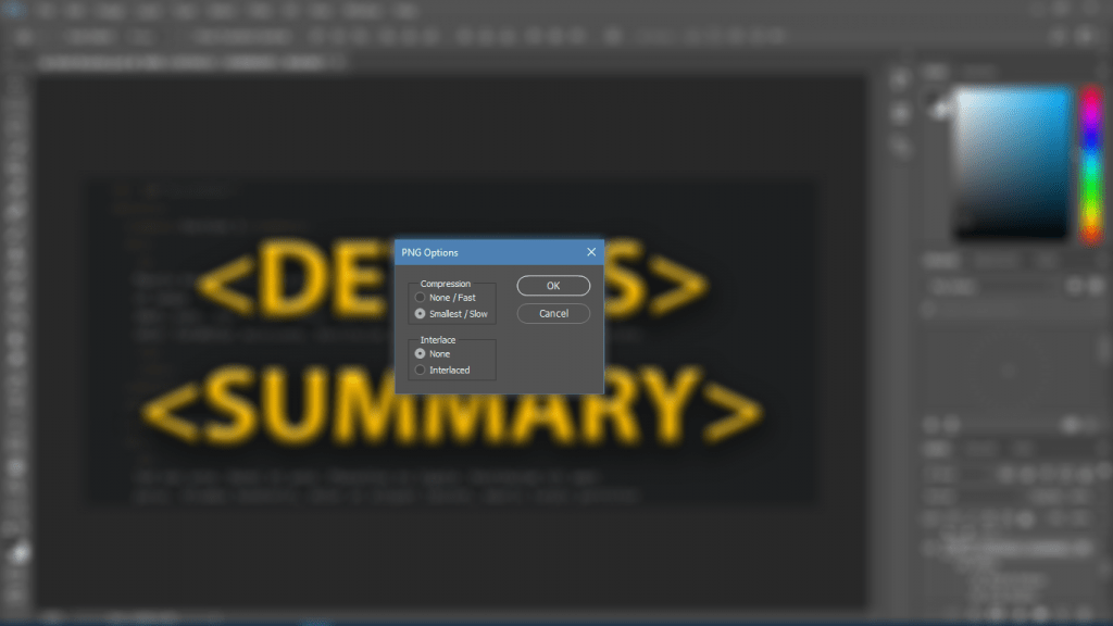 Adobe Photoshop PNG Options
