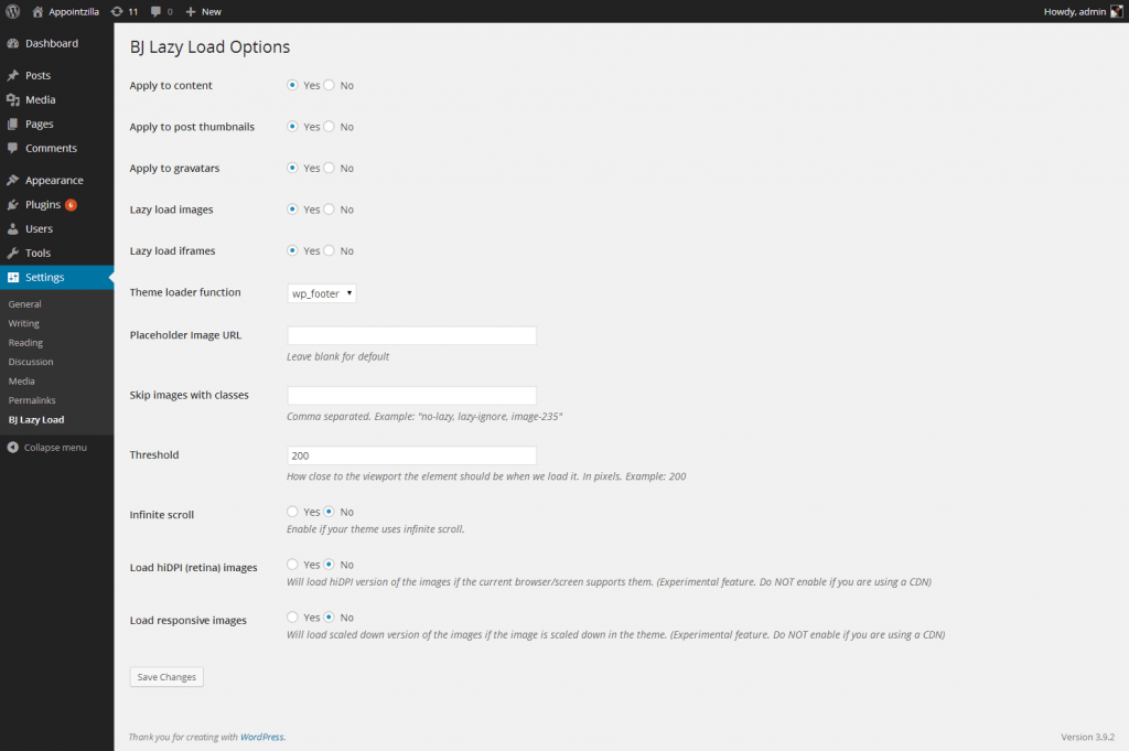 WordPress Optimization Plugins: BJ Lazy Load