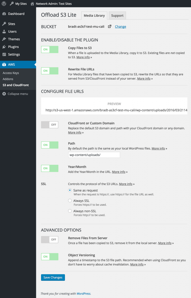 WordPress Optimization Plugins: Offload S3 Lite